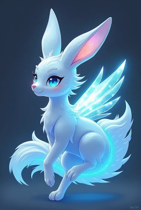   Main image :  Airy is a rabbit/fox hybrid ,  with distinctive ears and tail .  His body is light and elegant ,  is covered with translucent fur ,  that flickers when moving .
  • Colors :  His fur is predominantly blue ,  with iridescent shades of white ...