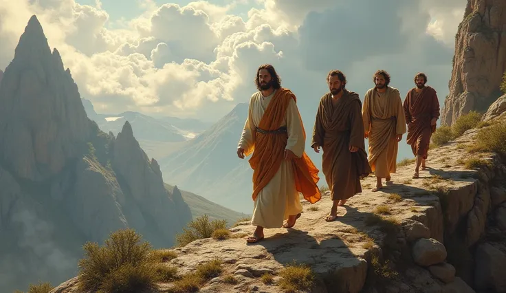 Jesus took Peter, James, and John up a high mountain