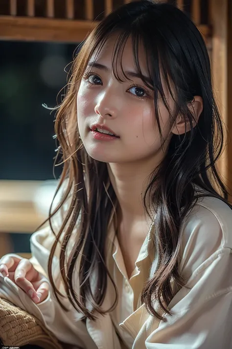  best quality,  face focus, Soft light,   ultra high resolution, (photorealistic:1.4),  RAW photos ,
 one Japanese girl drinking wine, Alone, cute, (pupil,  Details of human skin texture with individual lights hitting the eyes  ),   detailed, (),( high res...