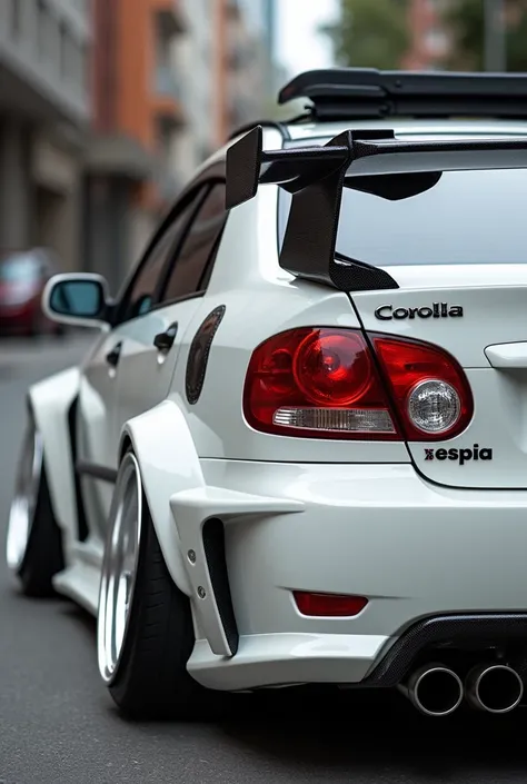 Toyota Corolla 2007 tuning white full rear view