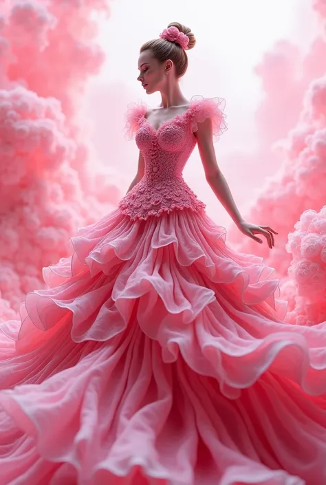 dressess in pink and 3d