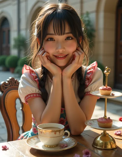 ultra-realistic, photorealistic, dramatic scene, shadow, global-illumination, documentary photo, solo, (teenage Japanese famous idol girl:1.5), very beautiful fragile Japanese girl, very beautiful with very cute but boyish cool face, closing up to her deta...