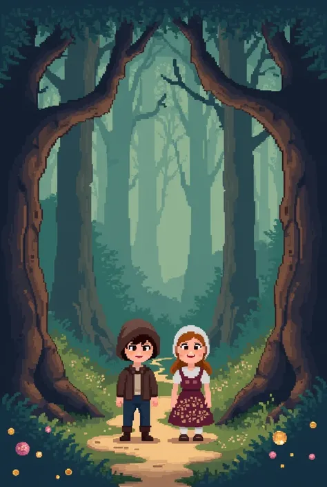 Hansel and Gretel, siblings in pixel dot images