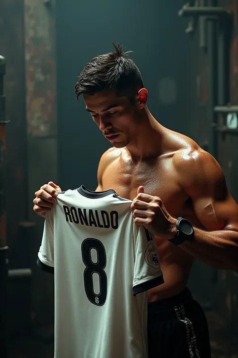 Ronaldo working to eat Real Madrid jersey