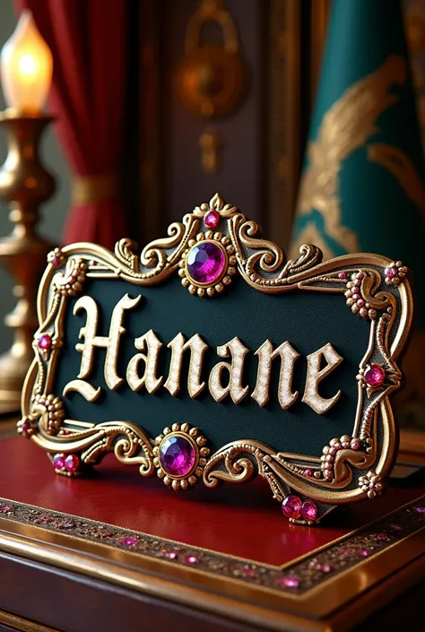 Hanane name decorated with precious stones in the form of royal office decoration