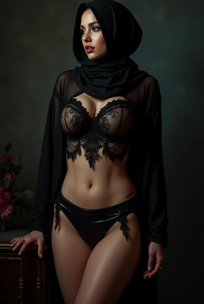 Hijab big boobs nude lingerie leather miniskirt sexy