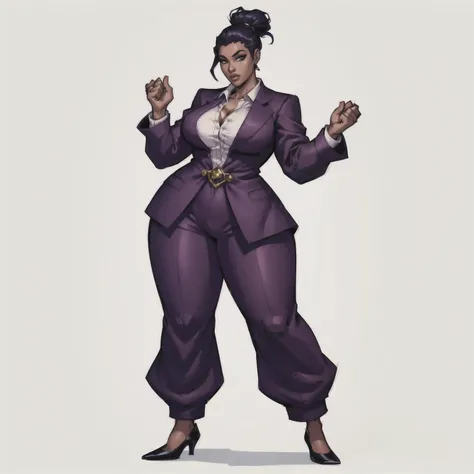 a close up of a cartoon of a woman in a suit, full body character portrait, character full body portrait, full-body character portrait, official character illustration, full body illustration, full body character design, character posing for concept art, d...