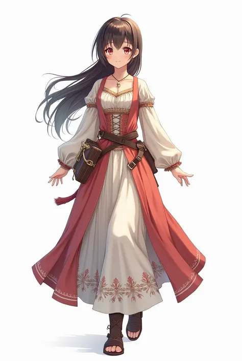 anime, adventure outfit, adventure dress, clothes, figure, female clothes or dress, medieval, no cape, white background