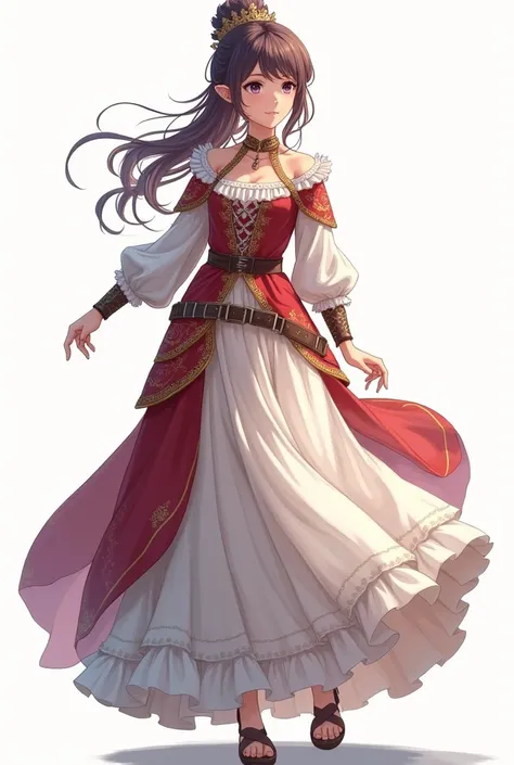 anime, adventure outfit, adventure dress, clothes, figure, female clothes or dress, medieval, no cape, white background