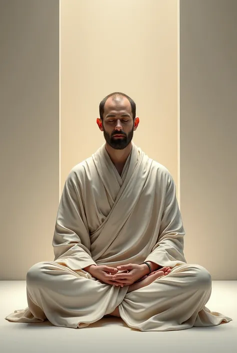 a man similar to the seated Buddha meditating