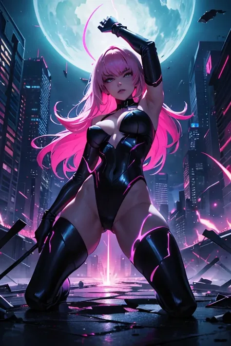 *"Neon dreams and shattered skylines... I am both the blade and the enigma in a world on the edge of chaos. Every curve, every spark, every calculated move tells a story of survival and seduction.

The city may crumble, but my allure is indestructible. Gaz...