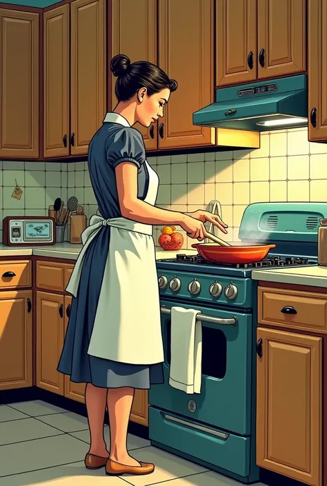 Une maman qui cuisine en bd en 1935