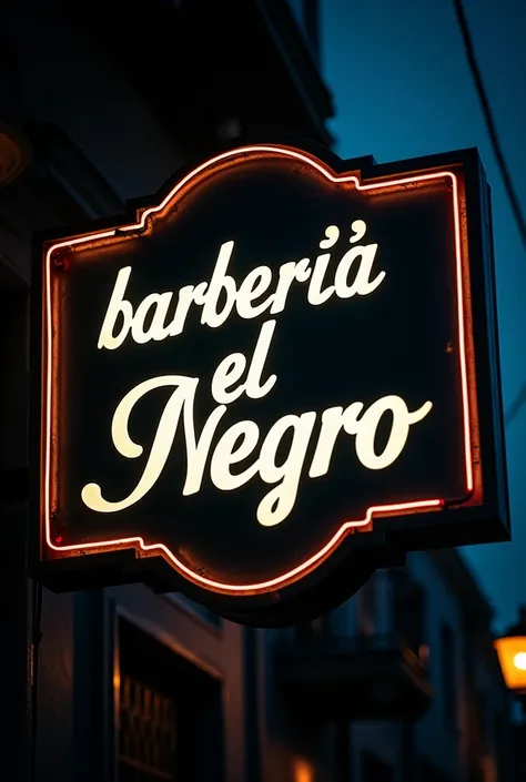  Letters with LED borders that read "Barbería el Negro "