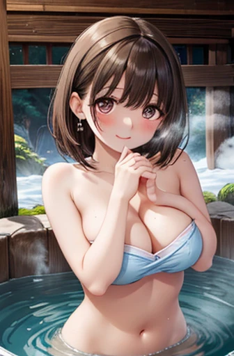  place your hands on your hips no 、 shiny brown hair on background,  shorthair, ( beautiful brown eyes、  Sparkling Eyes  , fine grain)、smile、 ultra-detailed eyes sandwiched between columns、 highly detailed face ,  Extremely Detailed Eyes, cowboy shooting、
...