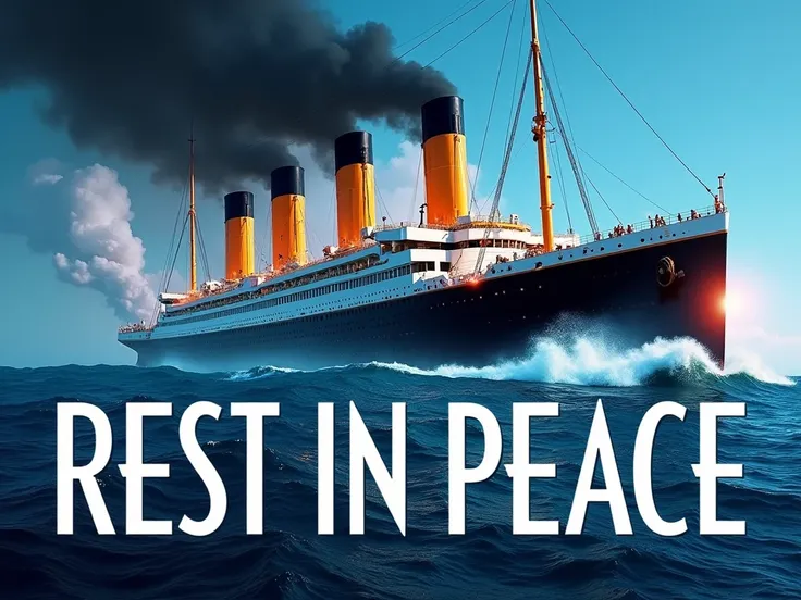 

A vibrant, high-contrast thumbnail. The scene shows the Titanic ship sinking in the ocean with smoke rising dramatically in the background. Three large, colorized Titanic actors who have passed away are prominently featured in the front, with a subtle gl...