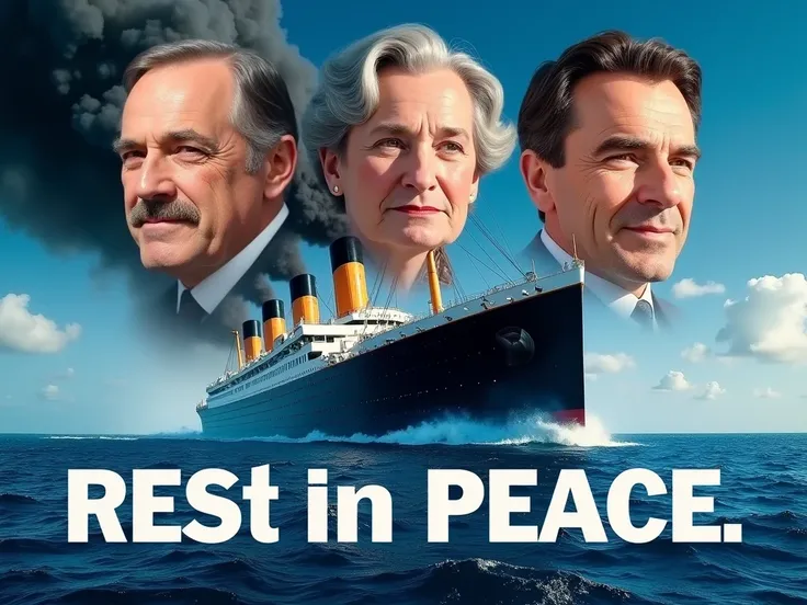 

A vibrant, high-contrast thumbnail. The scene shows the Titanic ship sinking in the ocean with smoke rising dramatically in the background. Three large, colorized Titanic actors who have passed away are prominently featured in the front, with a subtle gl...