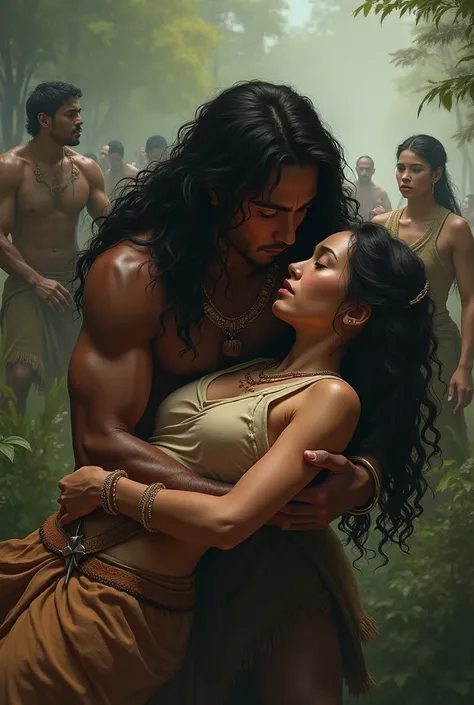 In the midst of the chaos, Magayon was struck by a stray arrow and died in the arms of Panganoron."

and pangaronon long hair
Magayon  because of the arrow must be pierced by an arrow 
Panganoron is not too masculine
Dont kiss the one who just died like th...