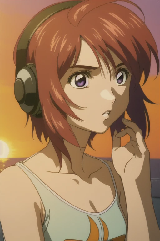 (((Best quality))),((Ultra-detailed)),((illustration)),((Disheveled hair)),((frilld)),(1 girl),(Solo),
1girl, ahoge, album cover, bangle, bangs, black shirt, bracelet, collarbone, gradient, gradient background, headphones, jewelry, looking at viewer, orang...