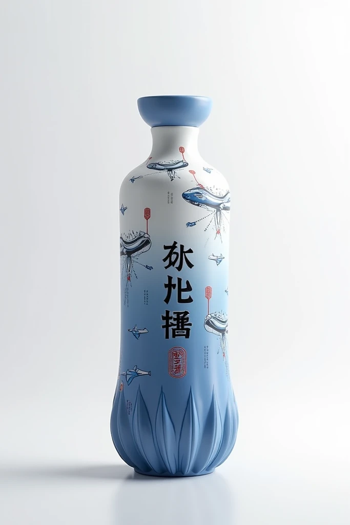 The packaging of this high-end Chinese liquor focuses on the "reverence" of aircraft maintenance, and the bottle is cylindrical in shape, incorporating modern minimalist lines to present a smooth and stable outline. The mouth of the bottle is lotus, the bo...