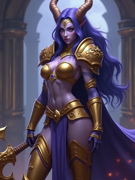 A dranei paladin of the World of Warcraft universe,highly detailed,beautiful detailed eyes,beautiful detailed lips,extremely detailed face and skin,longeyelashes,detailed armor,detailed weapon,detailed environment,dramatic lighting,cinematic angle,epic sca...