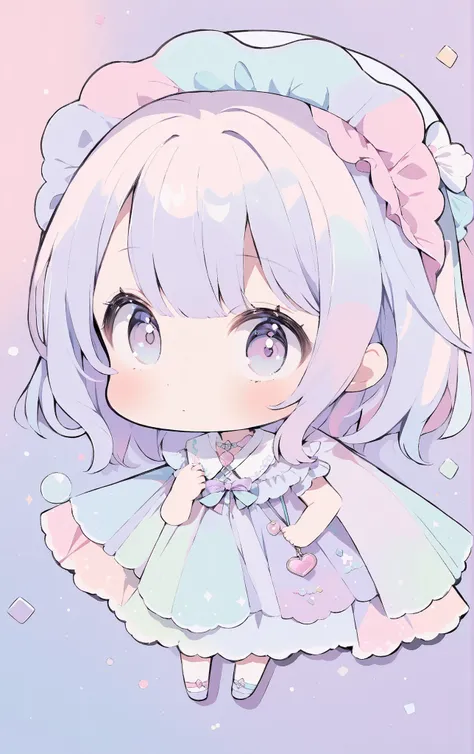 pastel colors , Chibi, Little Witch, 1 girl