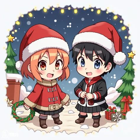 Icons of Maki and Yuta from Jujutsu Kaisen for Christmas
