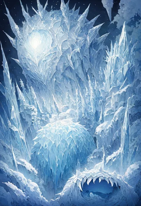 size： 512 wide x 512 high  、{  best quality}, { Im going to do a very beautiful  }, {  super detailed}, {  best illustration }Ice demon 、Ice devil、 horrible、background：Ice World