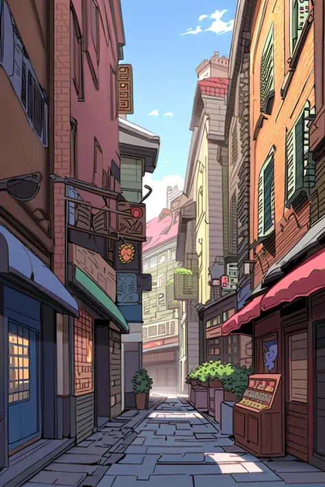  detailed city streets with anime-style furries