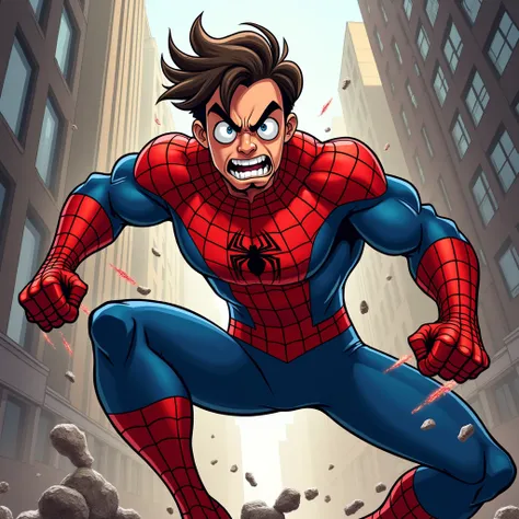 Peter Parker Angry Spider-Man cartoon