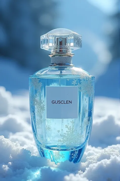 Luxurious ice-themed chic perfume with the name Gusclen