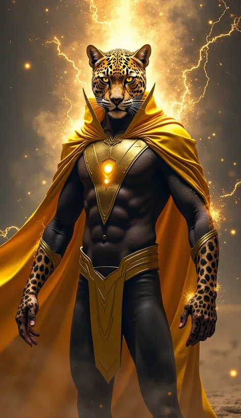 Superheroe Dr. Fate de la liga de la Justicia fusion con un leopardo 