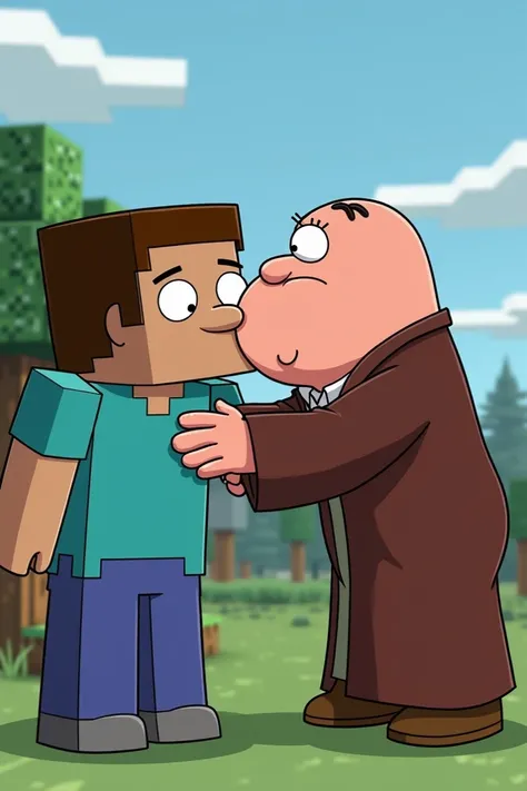 Minecraft villager lip kissing peter griffin