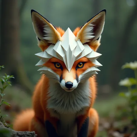 Fox with origami head