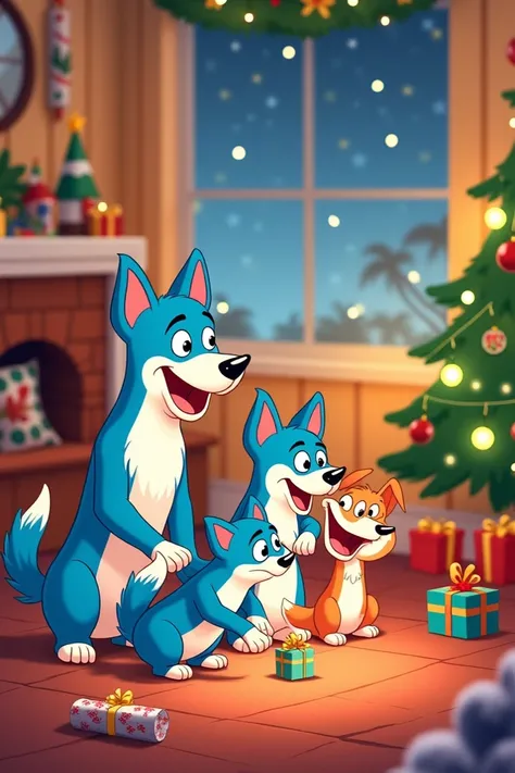 Cartoon Bluey Christmas theme 