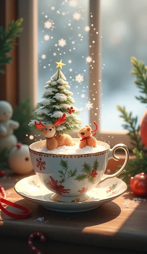  High resolution,  masterpiece, Preciso, Detail,  lyrics, Christmas in a cup of tea