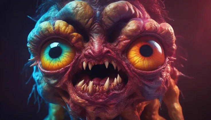 fx-Monster screaming man surrounded by horrifying monsters, photorealistic, highly detailed, 8k, HDR, cinematic lighting, dramatic contrast, vivid colors, horror, dark fantasy, moody atmosphere, chiaroscuro, (best quality:1.2), (realistic:1.37), (cinematic...