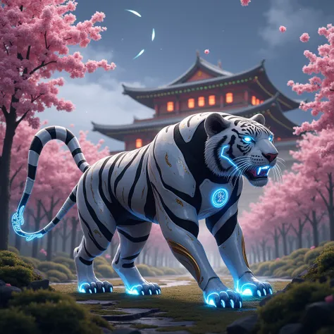 South Korea – The Korean Tiger, "The Guardian of Harmony"
Armor Design:
The Korean tiger’s armor is a sleek combination of white and black, inspired by the traditional taegeuk pattern of the Korean flag, symbolizing harmony and balance. The chest plate glo...