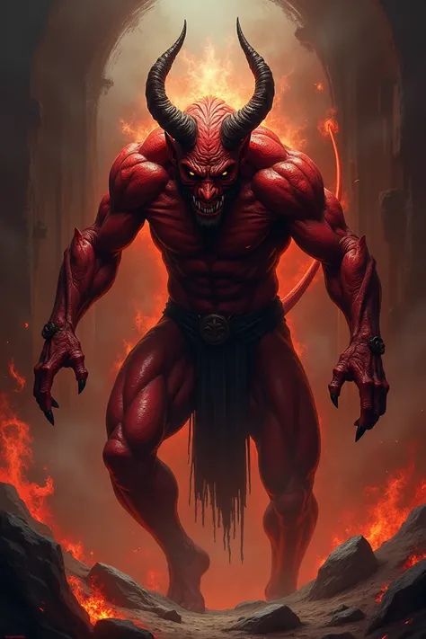 Draw the devil .  so that it looks like the one depicted in the scriptures.