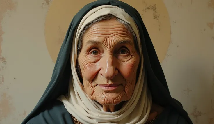 Virgin Mary, Beautiful old Israeli woman,  full body , pechos grandes