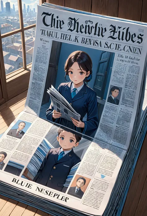 Blue newspaper