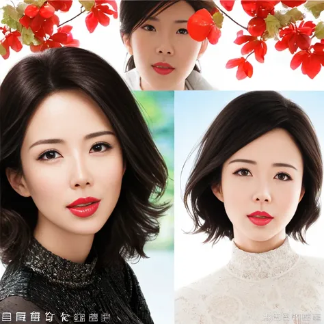 (a masterpiece portrait of a woman with ultra detailed features, in 8K resolution, with crisp quality and vibrant colors), (Front View:2)、(Front View:2)、A Japanese housewife 、age:40、 random expression、 realistic facial wrinkles:1.3、 frontal close-up photo ...