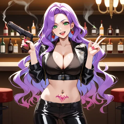 score_9, score_8_up, score_7_up, score_6_up, score_5_up, score_4_up, rating_questionable, , source_anime, digital illustration, pixiv, fanbox, uncensored, , BREAK, official art,
1girl, solo, female, anna clement, purple hair, green eyes, long hair, wavy ha...