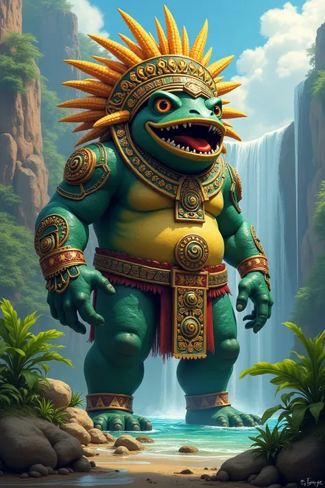 Recreate the god Tlaloc from Mexican mythology