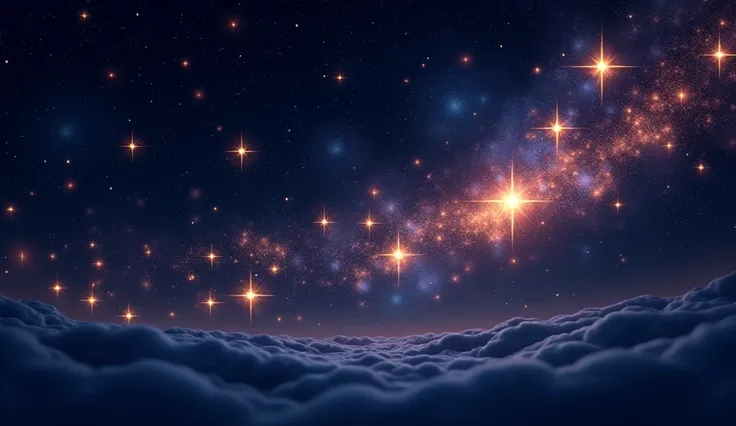 A sky full of bright stars at Christmas animated version