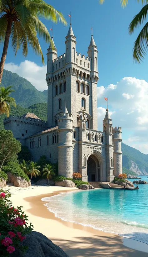 A very realistic beach castle