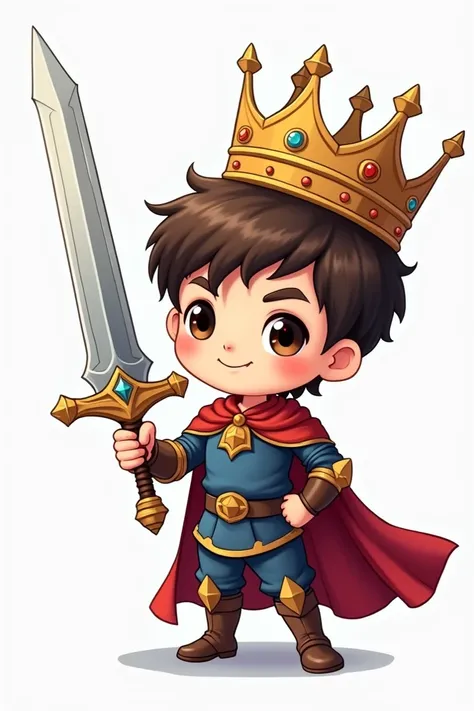  chibi, Boy with kingdom style sword and crown on his head 