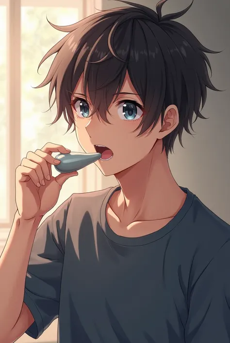 Anime boy showing his penis 