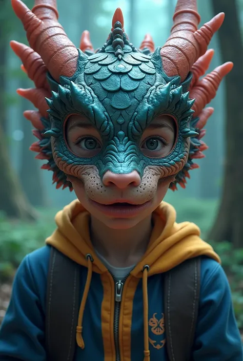 Boy wuth dragon mask