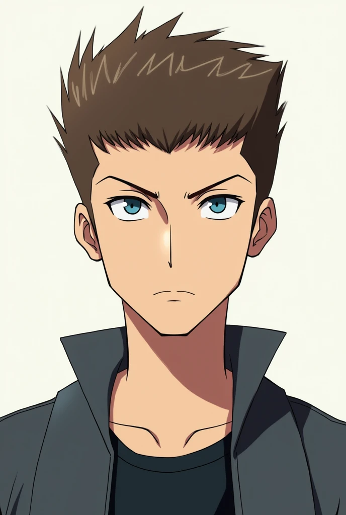 tall man 166, brown hair, blue eyes, through block hairstyle 
Lets be an anime. Its a whole picture. 