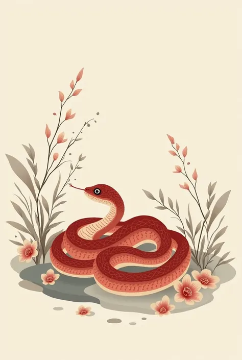 Simple New Years card for the year of the snake